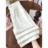 Women's Summer High-Waist Wide-Leg Ice Silk Pants - Chinese Style, Slimming, Plus Size, Casual and Breezy.