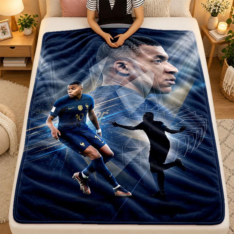 Flannel BlanketKylian Mbappe Warm Soft Throw Blanket for Indoor Sofa Bed Living Room Use