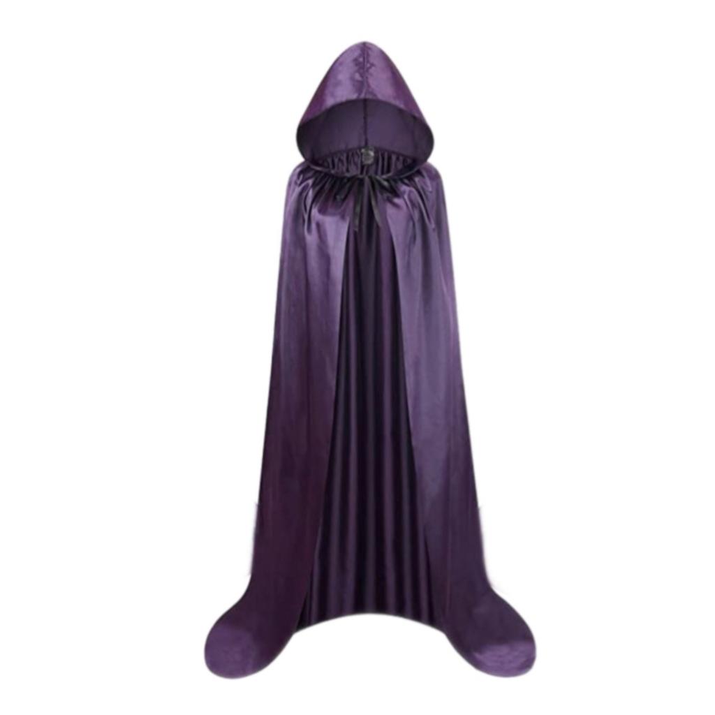 Halloween Cape, Grim Reaper Vampire Cloak, Satin Fabric Costume for Adults and Kids, Fancy Dress, Themed Party and Carnival