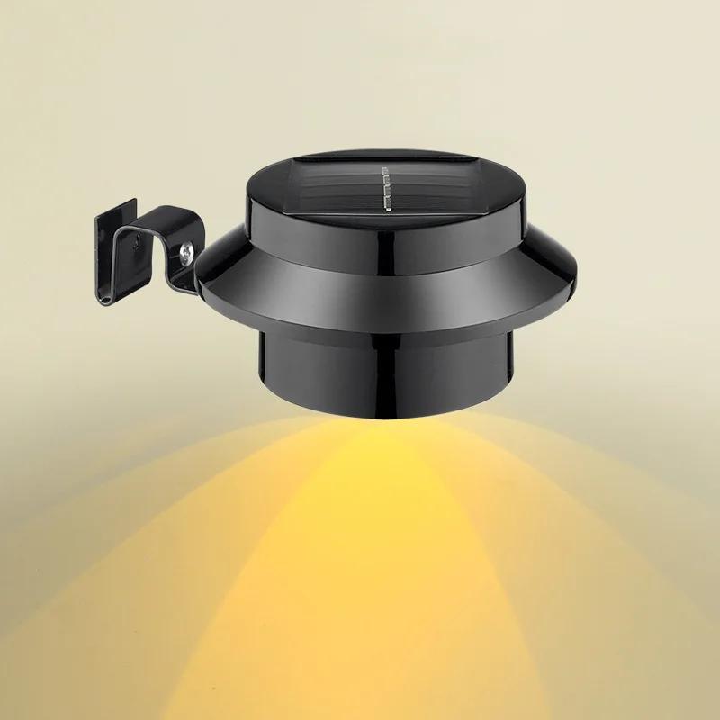 

4 шт. Светодиодный уличный водонепроницаемый солнечный свет Супер яркий садовый декор Освещение Настенный светильник Вилла Балкон Лестница Гараж Забор Солнечные лампы Black Shell-Warm,3PCS