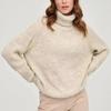 Autumn Turtleneck Womens Sweater Winter  Fashion Office Lady Warm Loose Knitted Top Solid Color Casual Knitwears 30400