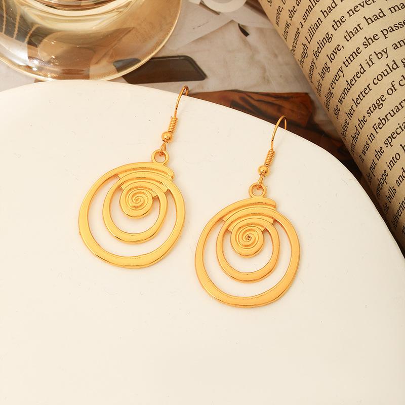 S new popular jewelry retro simple jewelry geometric vortex earrings