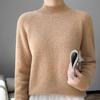 Women's Round Neck Double-Ply Pure Wool Sweater - Thickened Plus Size Solid Color Cashmere Knit Pullover