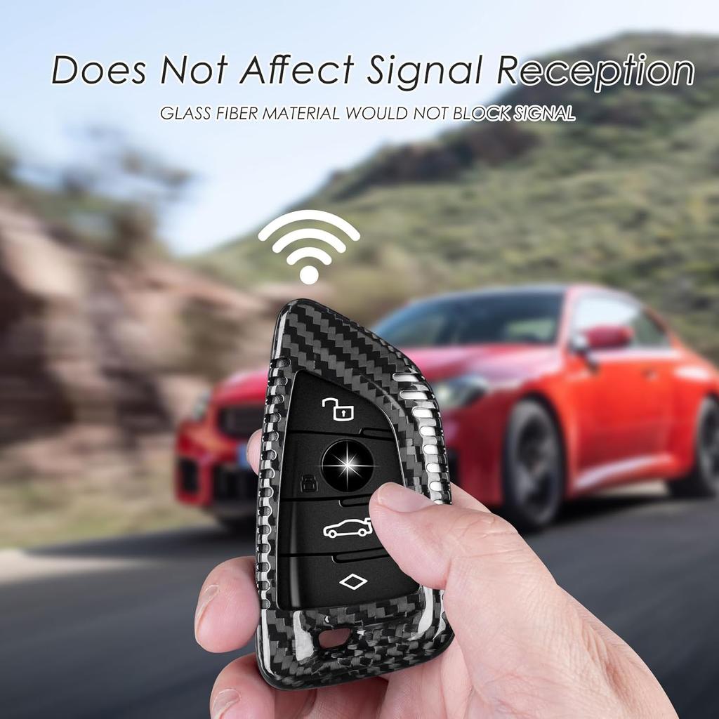 Key Fob Cover for BMW 2 Series 4 Series I4 M2 X4M 2024 Smart Key  Carbon Fiber Key Fob Case Shell Protector for BMW Smart Key