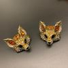 Exaggerated Crystal Cat Necklace Earrings Beaded Collarbone Chain Women  Party
