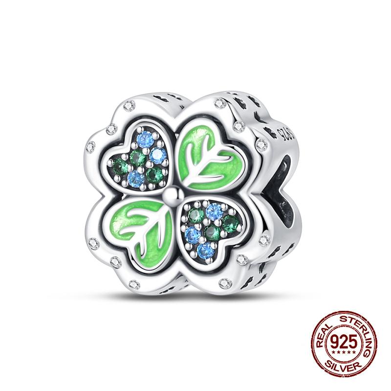 Charms Copper Fit Charms 3Mm Original Bracelet Four Leaf Clover Womens Tree Of Life Beads Diy Fine Jewelry Gift