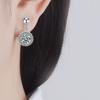Diamond Round Earrings 1 Pairs Shiny Zircon Stud Earrings for Women Vintage Wedding Jewelry Classy and Elegant Trendy Girl Gift