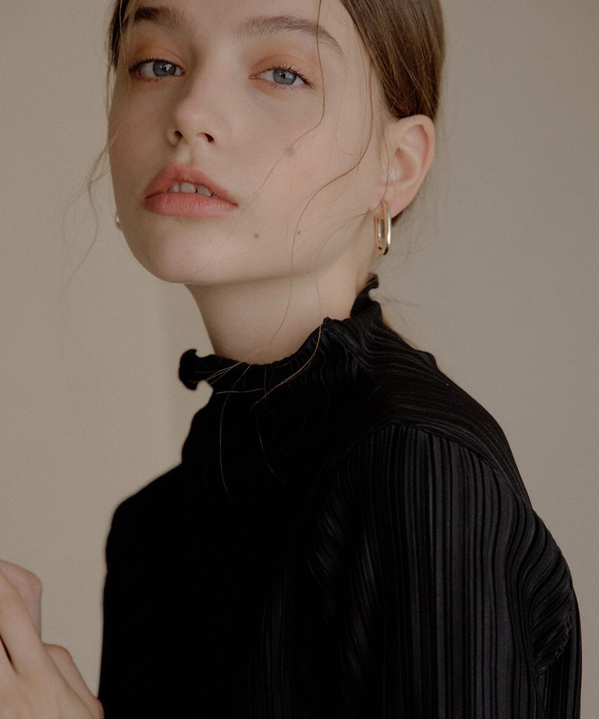 YUPPE Pleated T-Shirt_Black