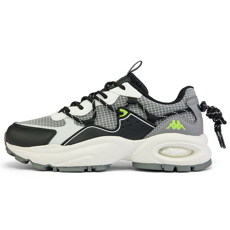 Kappa Fabric Synthetic Leather Versatile Simple Shock Absorbing Non-Slip Wear-Resistant Low-Top Dad Shoes Unisex Sneaker Black K0CX5MC33-990