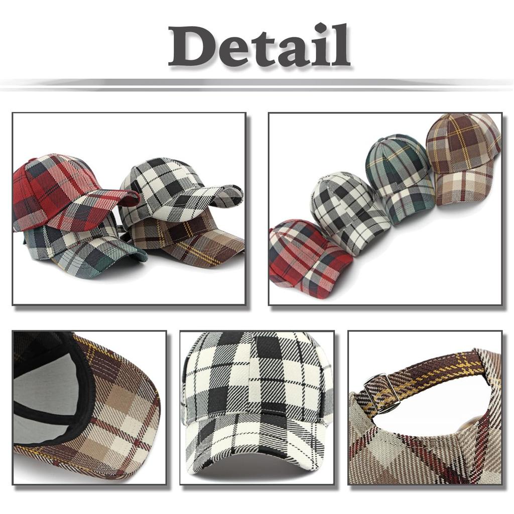 White Fang Checkered for Men and CZA330 Cap, Stylish, Casual, Trendy, Cute, Women, (Red)