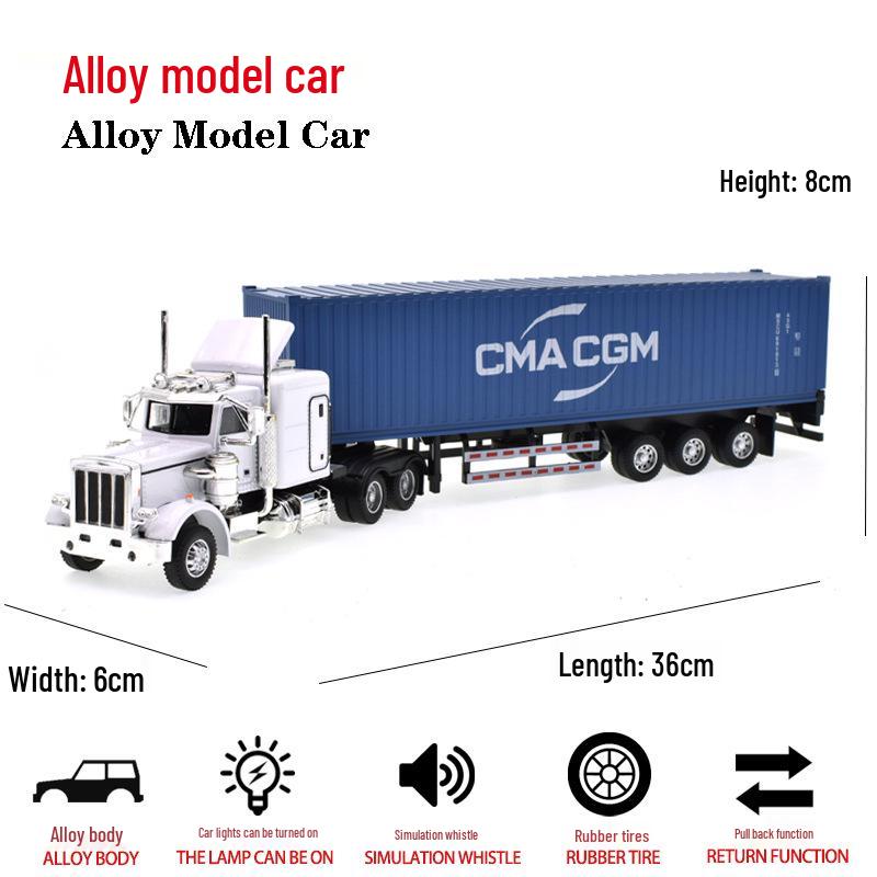 

Игрушечная модель полуприцепа из сплава – Американский грузовик-контейнеровоз