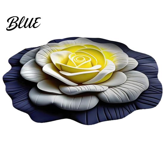 High Simulation Texture Blooming 3D Mat Soft Shaped Floor Carpet Flower Gradient Petal Multi-colored Stamen