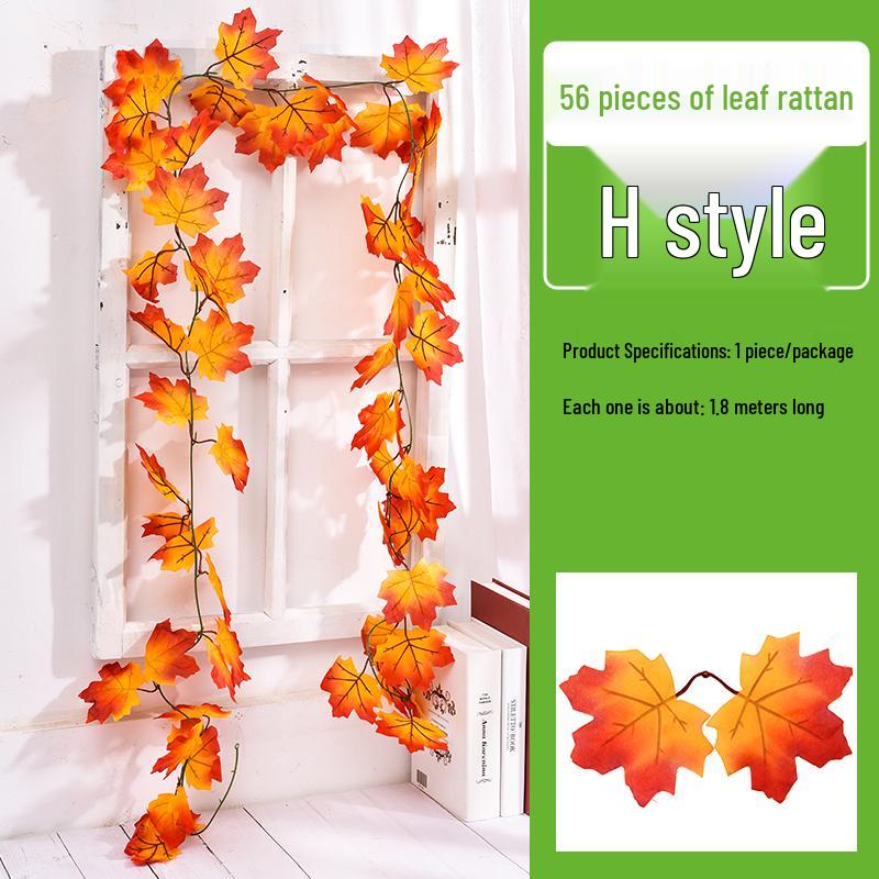 Autumn Maple Leaf Vine Hanging - Festive Decor for Halloween & Christmas