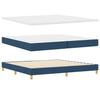 Box Spring Bed with Pillows and Headboard Blue 200 X 200 Cm Fabric