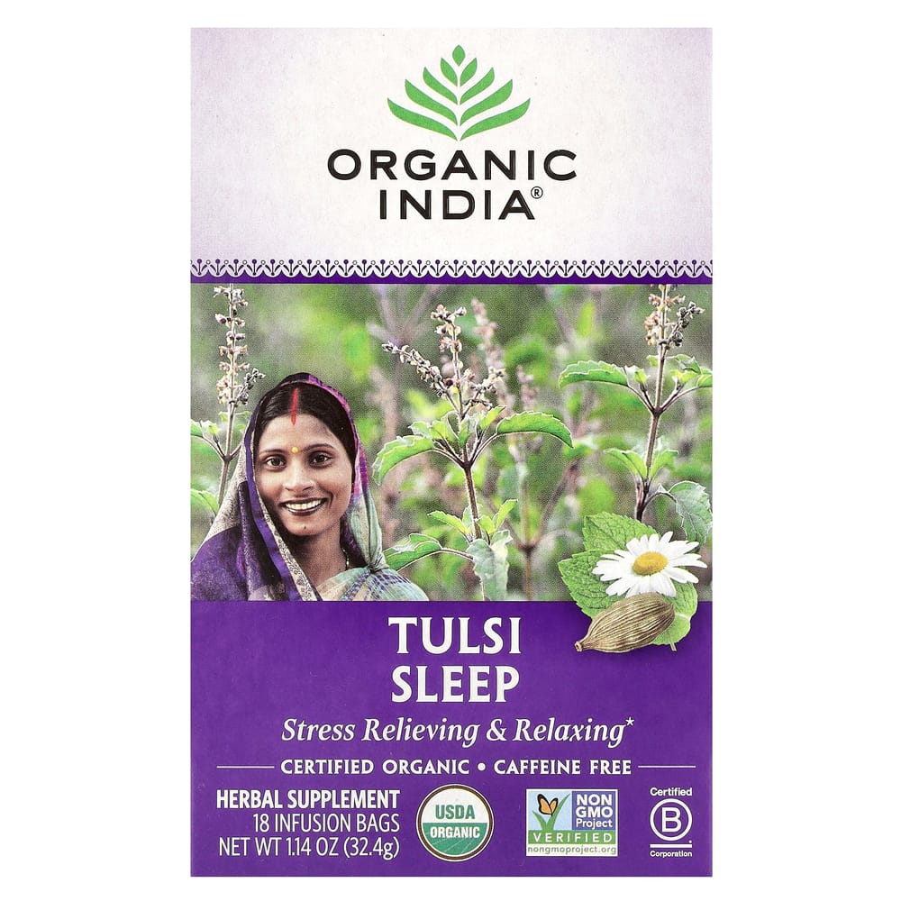 Organic India Tulsi Sleep Tea Caffeine-Free 18 Tea Bags 32.4g (1.14oz)