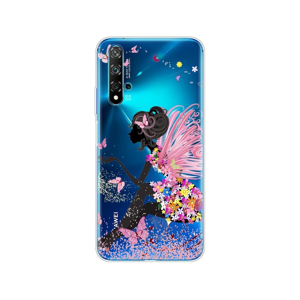 Dla Huawei Nova 5T Case miękka TPU tylna silikonowa obudowa telefonu dla Nova5T 5 T YAL-L21 6.26 ''fundas coque zderzak