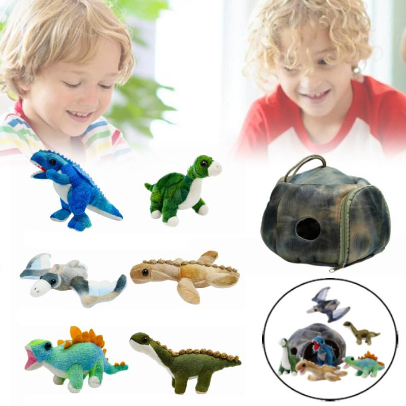 Adorable Plush Dinosaur Toys Set Featuring Realistic Pterodactyl T-rex And Long Neck Dinosaurs For Home Decoration