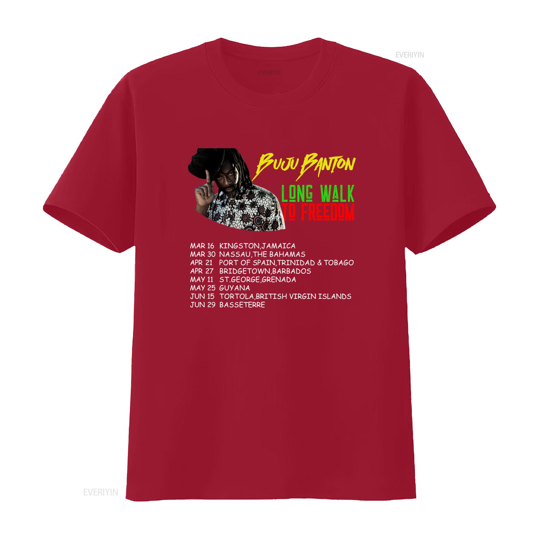 

Buju Banton Long Walk To Freedom Tour Reggae Music T shirt BKKB vintage Washed Unisex Stylish designer clothes Stretched S