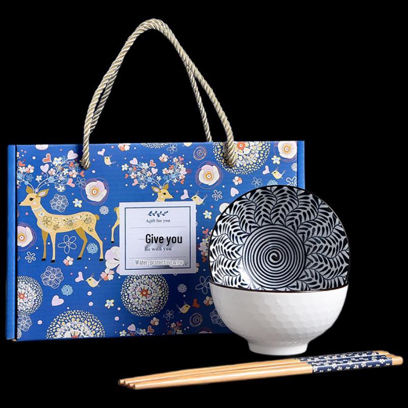 Wo Ding Chinese Ceramic Bowl Tableware Gift Set