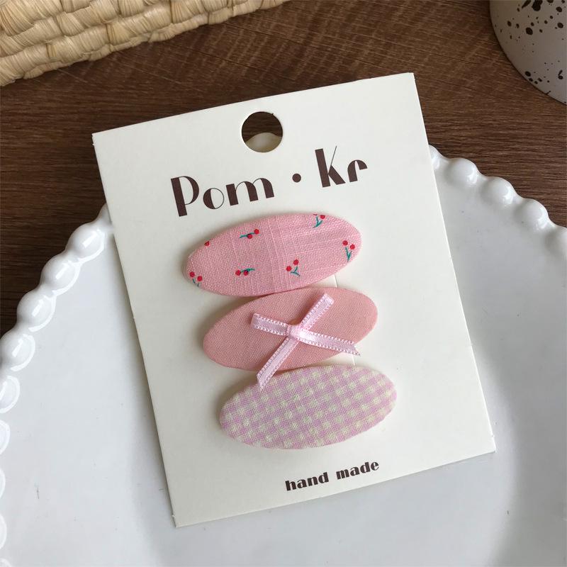 Adorable Oval Plaid Floral Hair Clip for Kids – Versatile Hairpin for Bangs and Frizziness