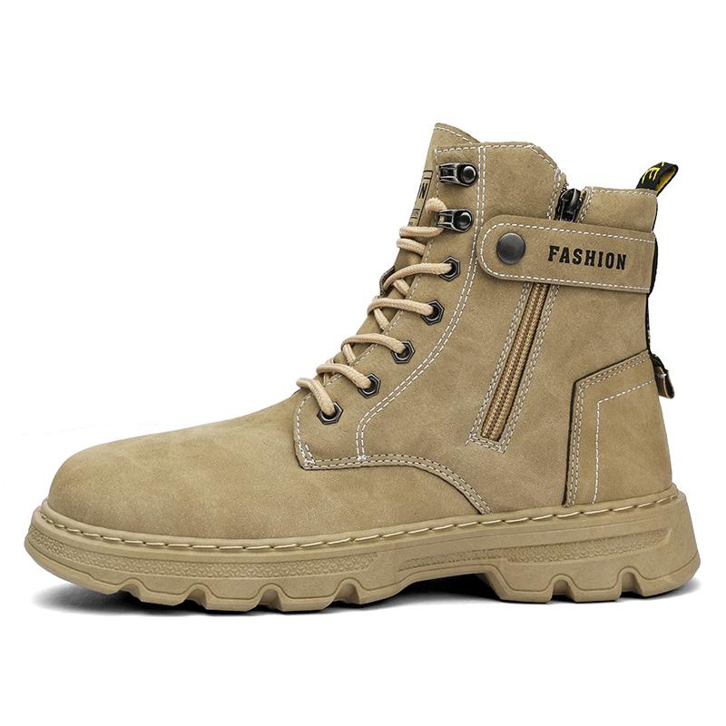 New Men's High Top Workwear Boots with British Style Retro Shoes Versatile Casual Shoes Fashionable Trendy Motorcycle Boots