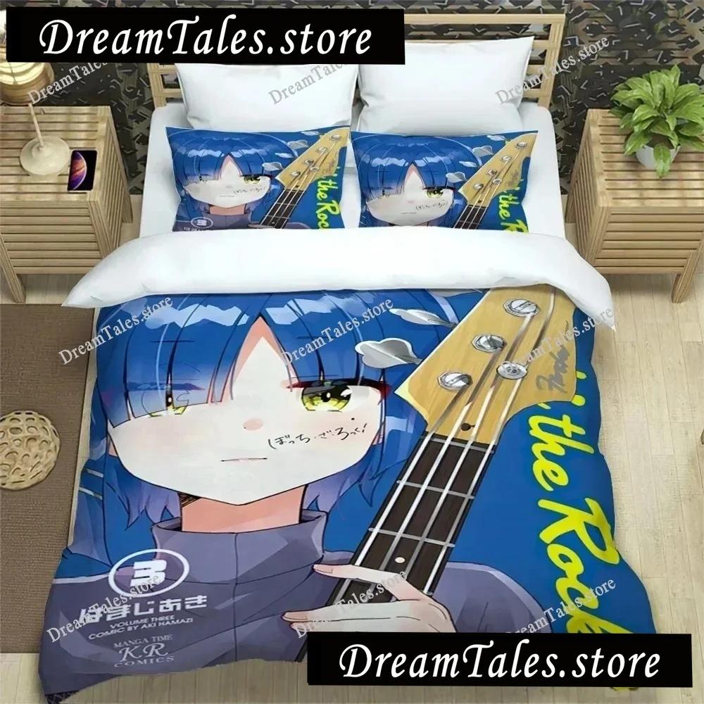 Anime Girl Lonely Rock Art Print Three Piece Bedding Set Article Children Or Adults For Beds Quilt Covers Pillowcases Bedding741