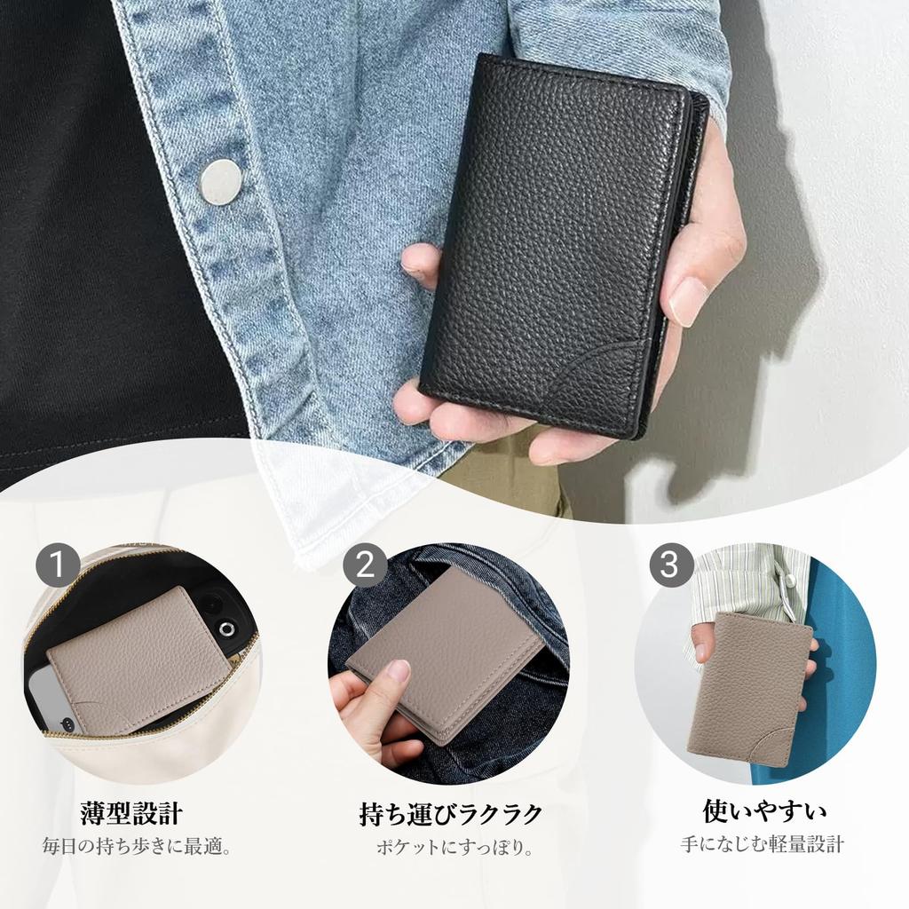 [MACITEET] [Hochwertiges echtes Leder x Großes Fassungsvermögen (50 Karten)] Schlanker Visitenkartenhalter für Damen und Herren, Großes Fassungsvermögen, Karten mit Schnappverschluss