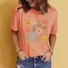 Women's Summer Patterned Round Neck Short-Sleeve Casual T-Shirt