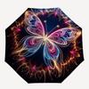 1pc Butterfly Mandala Automatic Folding Umbrella - Compact 8-Rib Design, Durable Plastic & Iron, Lightweight for Outdoor Daily Use192