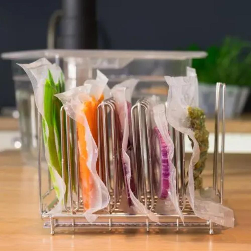 Abnehmbarer 304 Edelstahl Sous Vide Rack Slow Cooker Zubehör Mit Verstellbarer Schwimmender Oberleiste Für Sous Vide Behälter