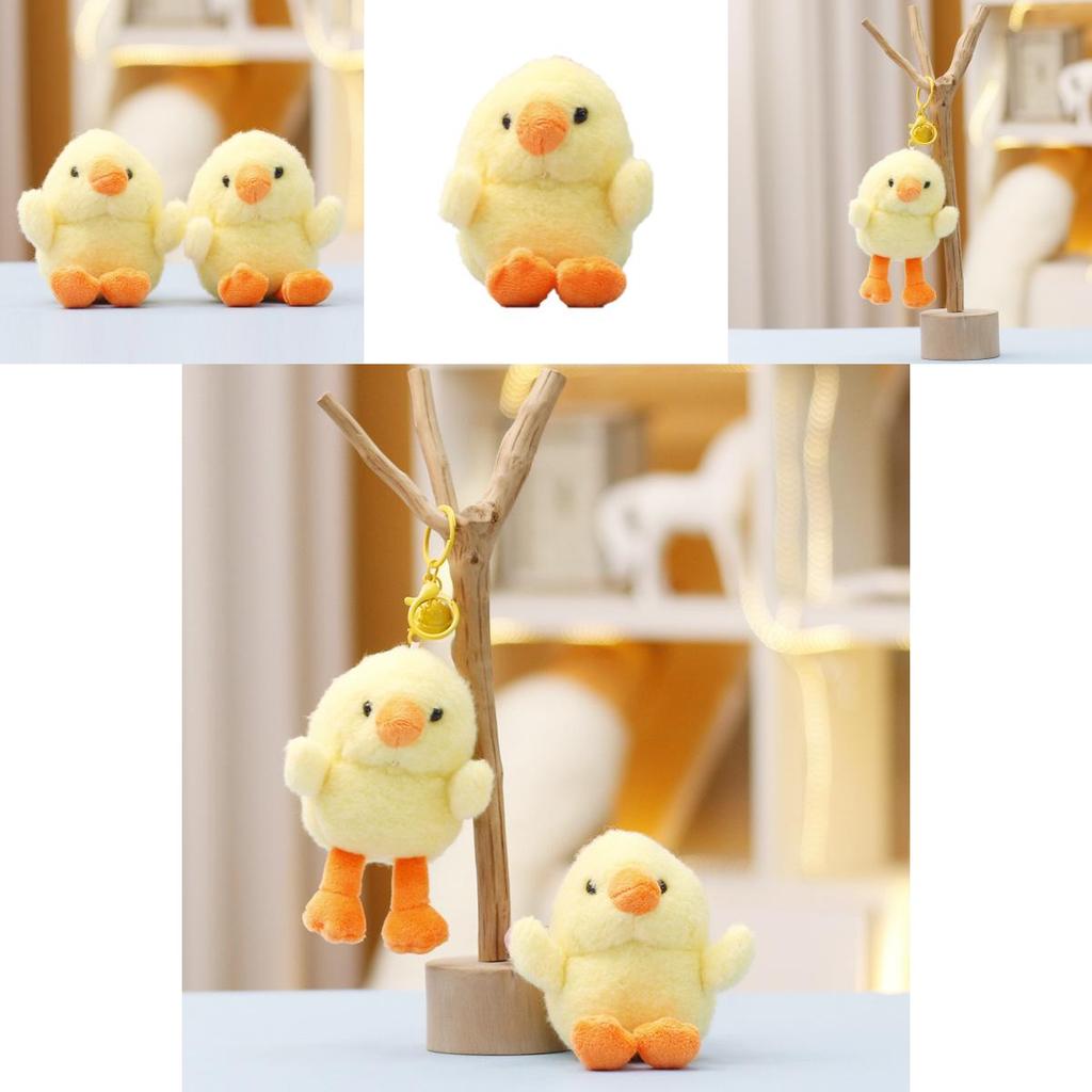 Cute Yellow Duck Plush Toy Keychain With Soft Short Pile For Bag Decor And Collectors