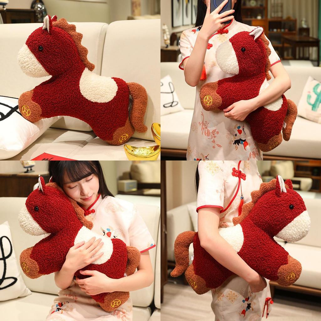 Red Hare Plush Animal With Pp Cotton Filling For Bed Decor And Gift