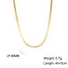 Simple Snake Chain Gold Necklace Unisex Fashion Jewelry Popular Collarbone Chain