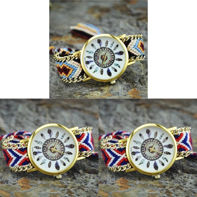 Orologio Intrecciato da Donna Dreamcatcher con Quadrante in Vetro per Regalo e Uso Casual