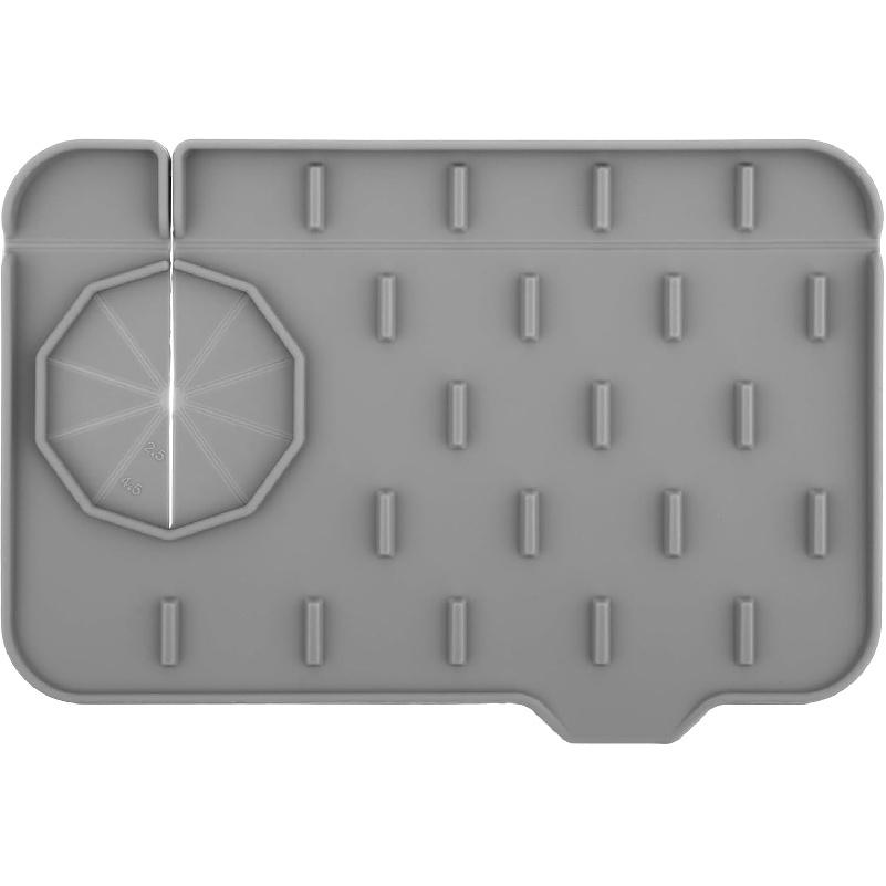 Silicone Sink Splash Catcher Mat Faucet Handle Drip Catcher Tray Multi-Purpose Kitchen Splash Guard Silicone Sponge Holder Soap Dish Pad Sink