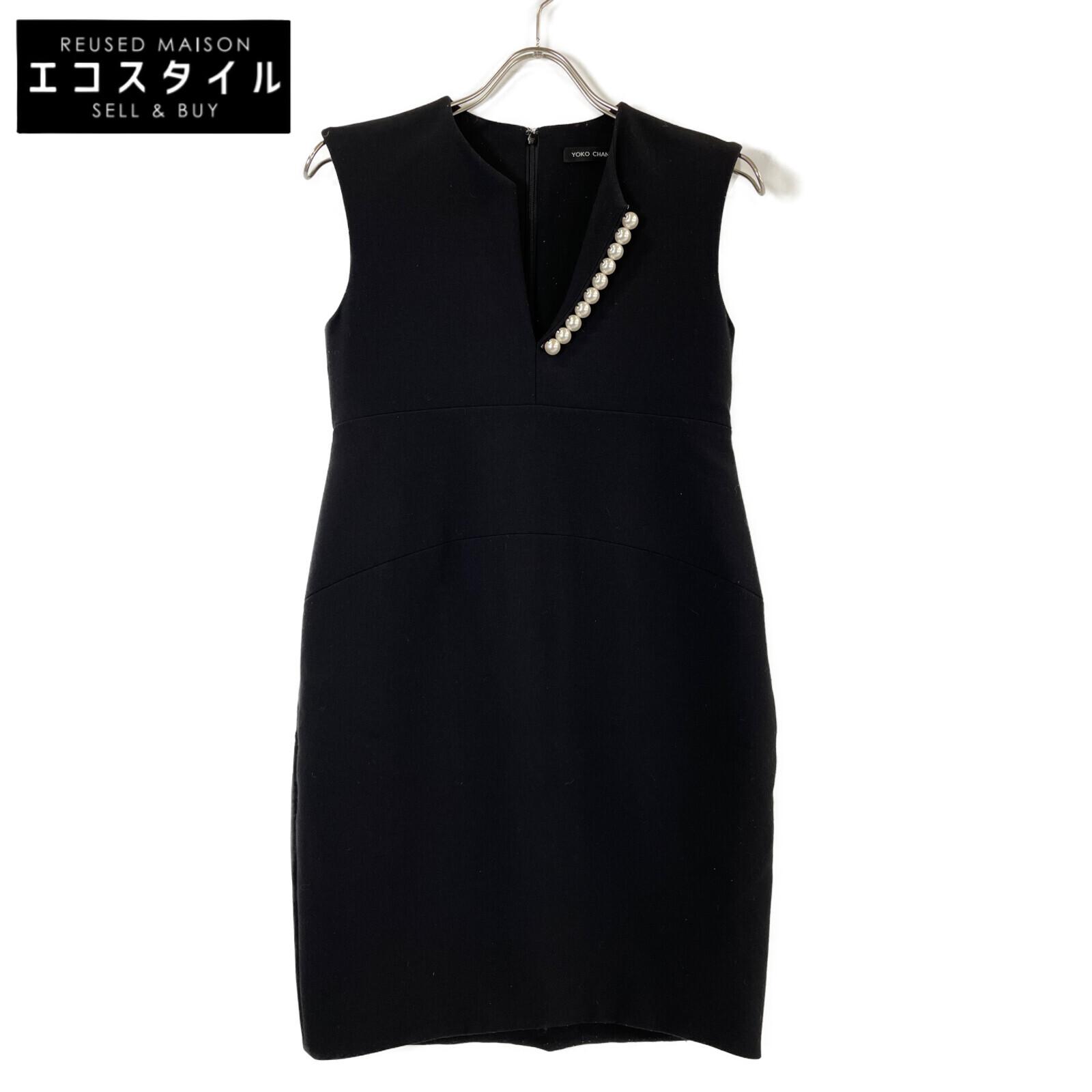 

YOKOCHAN YED-117-010 Black pearl embellished sleeveless dress dress 36 blackUsed