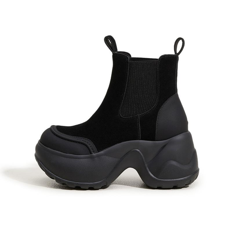 Thick soled chimney boots for women 2026 autumn/winter new collection  versatile short boots mid-range women's boots