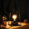 Simple Design Led Cordless Table Lamp Battery Operated Bedside Lamp Black Metal Portable Nightlight for Decoration and Gift