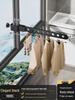 Aluminum Balcony Clothes Drying Rack with Snap-On Anti-Theft Clips for Window Frames - No Drilling Needed