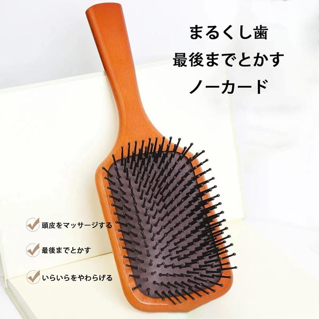 Wooden Hair Paddle Scalp Improves Hair Softens Scalp Beautiful Suitable for and Styling Brush, Anti-Static, Wet/Dry Use, Massage, Quality, Tangle-Free
