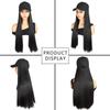 Hat Wig for Women Baseball Cap with Hair Extensions 20 Inch Long Wavy Synthetic Wig Hat Adjustable Hat with Wig Attached for Daily Wear