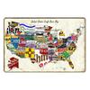 Vintage American Cities Travel Metal Signs  New York Alaska Ohio Washington  Wall Decor Poster  Retro Home Decor Sticker Paintin