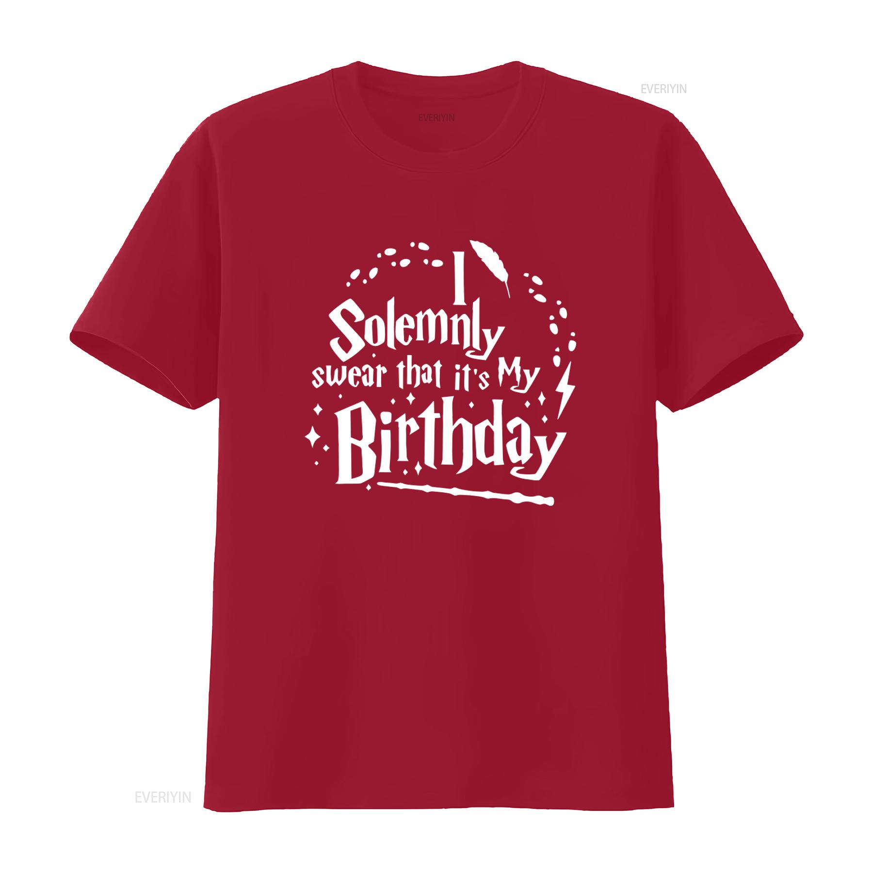 

I Solemnly Swear Its My Birthday Wizard T Shirt School Fan Family Vacation Magic Inspired vintage Washed fashion Casual S