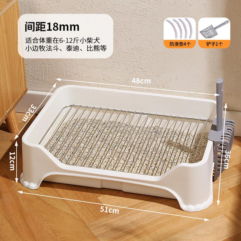 Dog toilet anti-stepping poo, dog urinal, stainless steel grid, dog litter basin, medium and small dog toilet, oversized