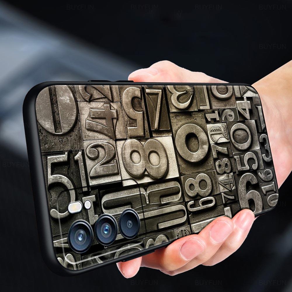 Number Pattern Phone Case For Oppo Reno 13 12 11 10 7 F Find X5 X6 A98 A80 A79 A78 A57 A54 A31 A17 Pro 5G Soft TPU Cover Fundas