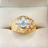 Aquamarine Oval Cut With 925 Sterling Silver Gold Plated Ring For Men's #A765 JL375659115888