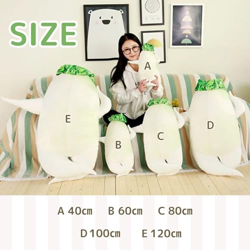 EU SOU Daikon Radish Body Pillow, Vegetable Cushion, Neck Pillow, Plush Toy, Nap Pillow, Fluffy and Soft, Sleeping Pillow with Backrest (60cm)