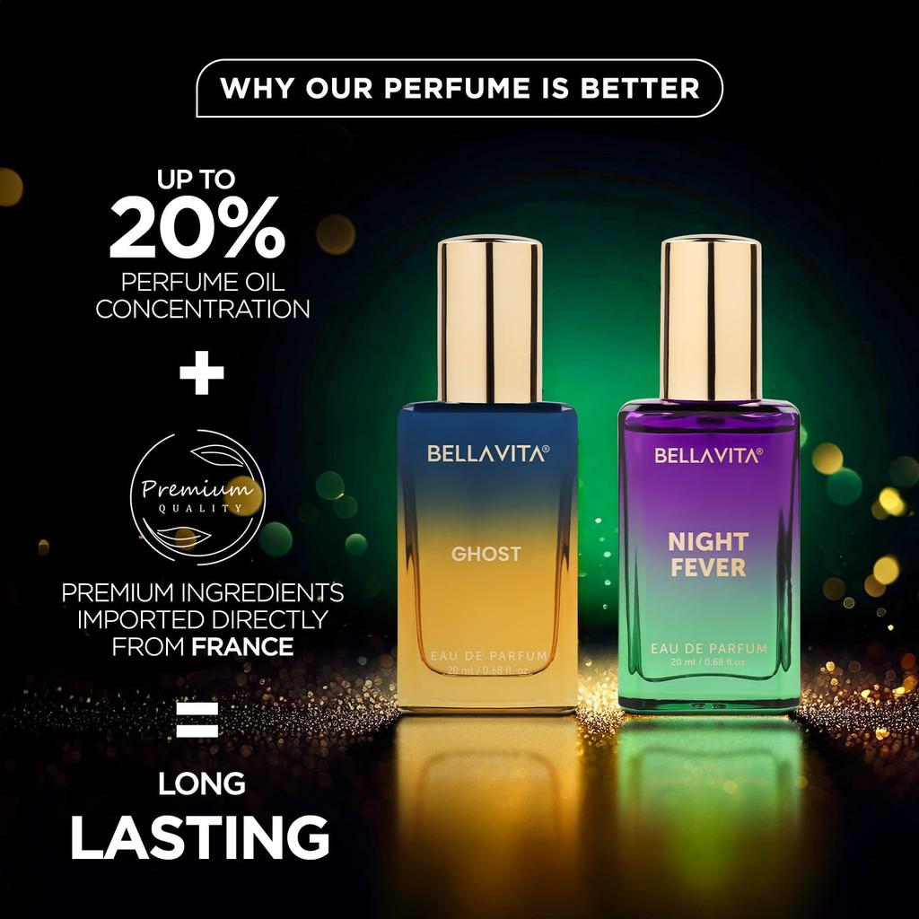 Ghost & Night Fever | Μακράς Διάρκειας 2x20ml EDP Άρωμα για Άνδρα και Γυναίκα | Περγαμόντο, Κέδρο | Premium Unisex Άρωμα