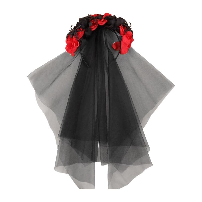1pack Spiders Rose Hairband Flower Pattern Headbands Decorative Hair Hoop for Parties and Daily Wear