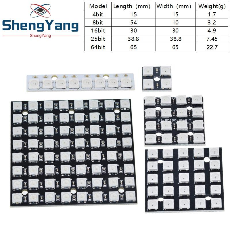 4 8 12 16 channel WS2812 WS2812B WS 2811 5050 RGB LED Lamp Panel Module 5V 1Bit 4Bit 8Bit 12Bit 16Bit 24Bit Rainbow LED Precise